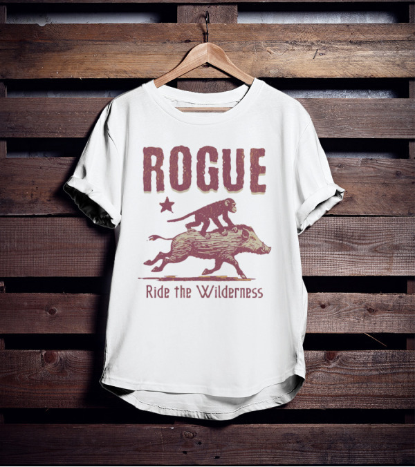 ROGUE Ride The Wilderness Monkey On Boar Adventure T-Shirt