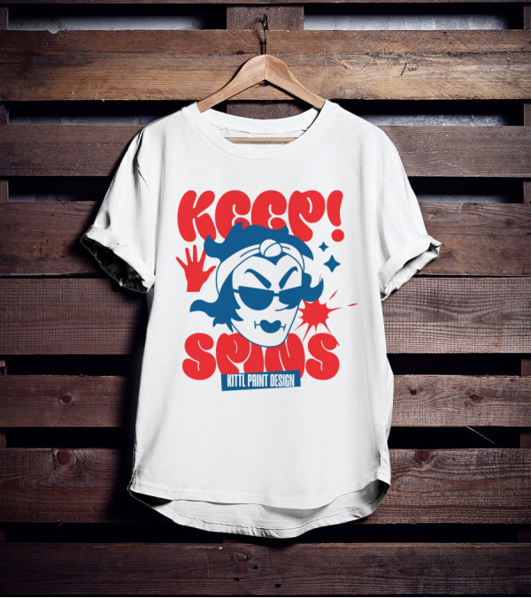 Keep Spins Kittl Print T-Shirt