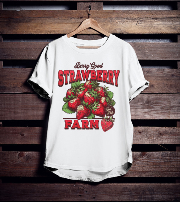 Berry Good Strawberry Farm You Pick Produce Vintage T-Shirt