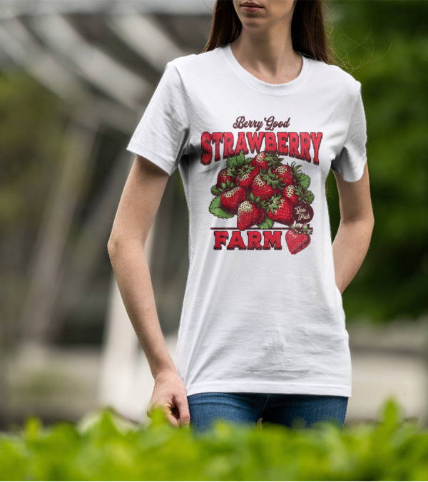 Berry Good Strawberry Farm You Pick Produce Vintage T-Shirt