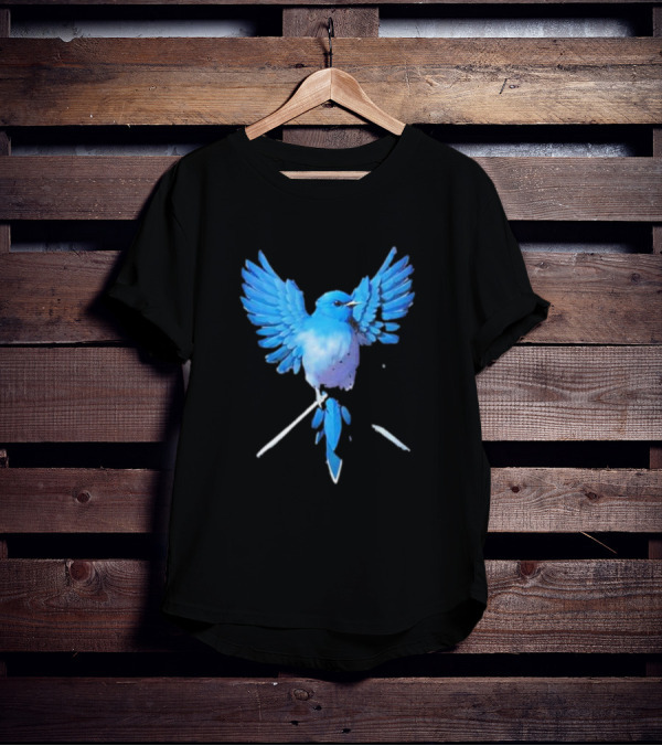 Blue Bird With Outstretched Wings T-Shirt