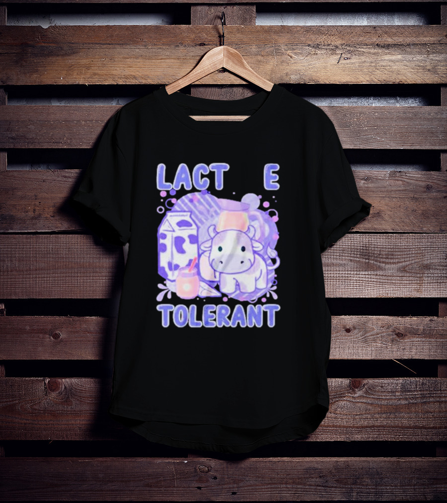 Lactose Intolerant Funny Milk Cow Cartoon T-Shirt