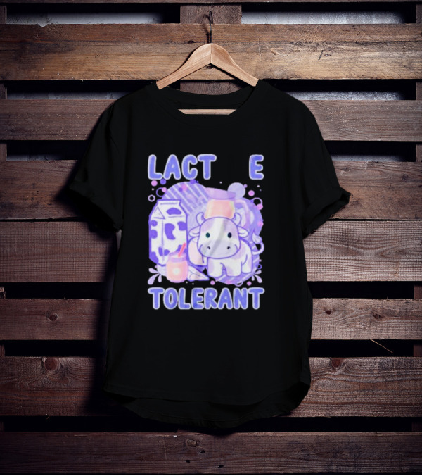 Lactose Intolerant Funny Milk Cow Cartoon T-Shirt