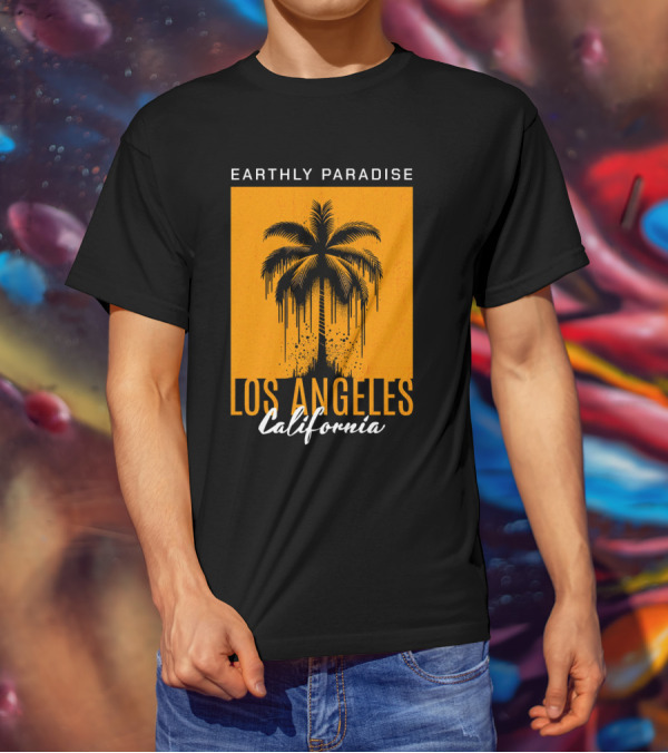 Earthly Paradise Los Angeles California Palm Tree T-Shirt