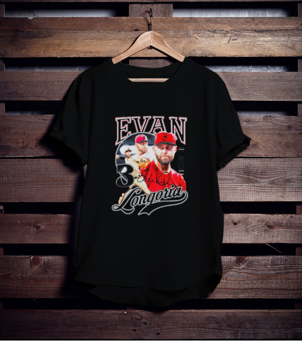 Evan Longoria 3 Arizona Diamondbacks Signature Baseball T-Shirt