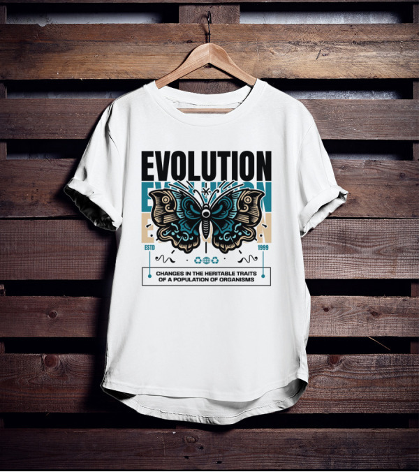 Evolution Butterfly Changes In Heritable Traits ESTD 1999 T-Shirt