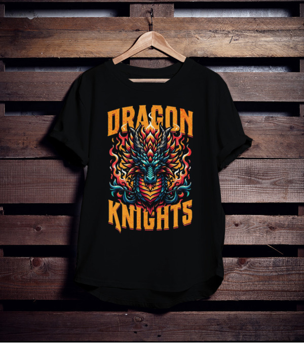 Dragon Knights Fiery Dragon Emblem T-Shirt