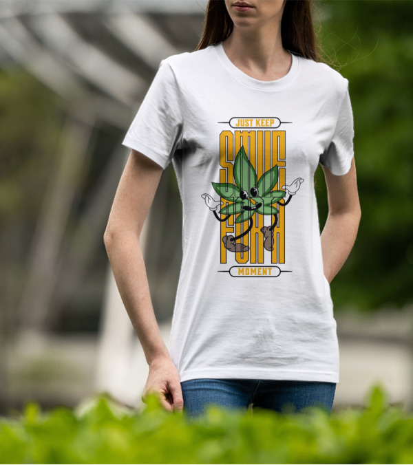 Just Keep Smile For A Moment Leaf Character T-Shirt