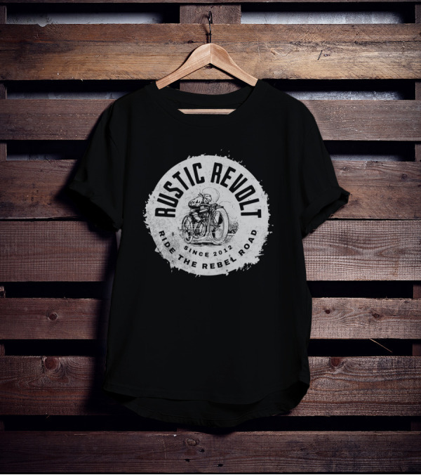 Rustic Revolt Ride The Rebel Road Grunge Motorcycle Since 2012 T-Shirt