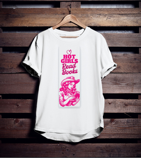 Hot Girls Read Books Cool Vintage Bookmark T-Shirt