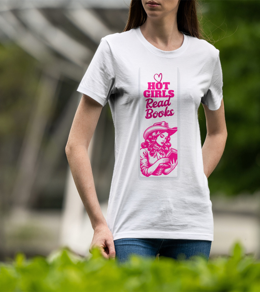 Hot Girls Read Books Cool Vintage Bookmark T-Shirt