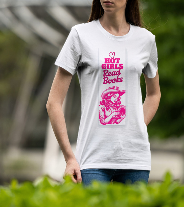 Hot Girls Read Books Cool Vintage Bookmark T-Shirt