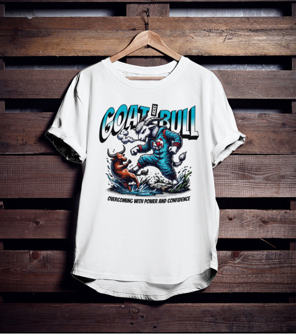 GOAT Kicks Bull Overcoming With Power And Confidence T-Shirt
