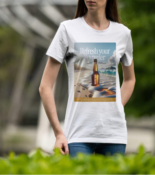 Refresh Your Summer Golden Brew Beach Companion T-Shirt
