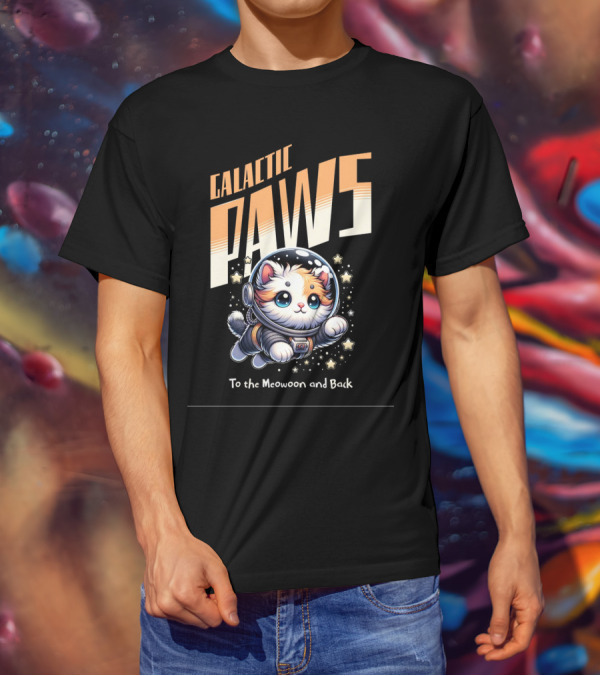 GALACTIC PAWS To The Meowoon And Back T-Shirt