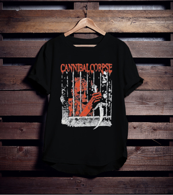 Cannibal Corpse Bloody Kill Cell Prison Bars Skeleton Knife T-Shirt