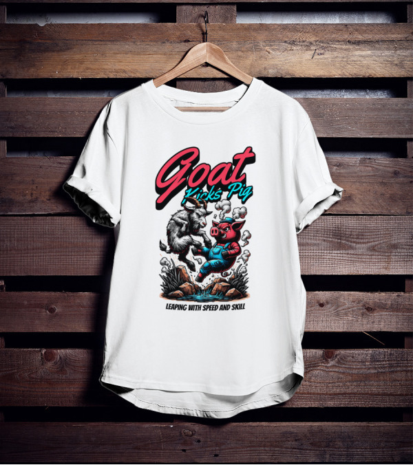 Goat Kicks Pig Leaping With Speed And Skill T-Shirt