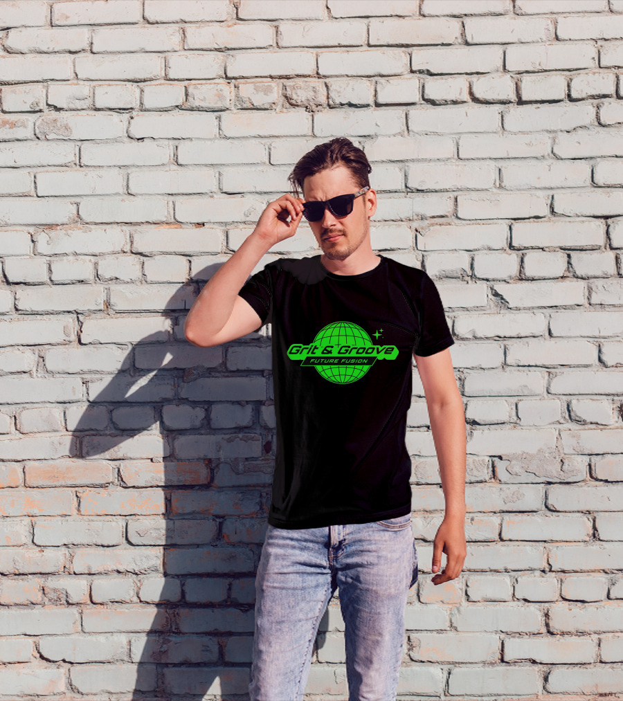 Grit And Groove Future Fusion Global Neon Green Sphere T-Shirt