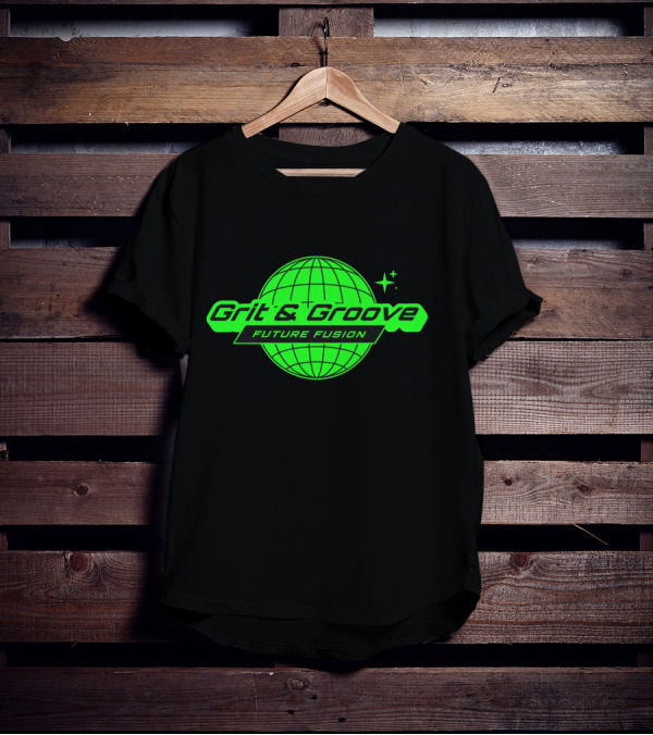 Grit And Groove Future Fusion Global Neon Green Sphere T-Shirt