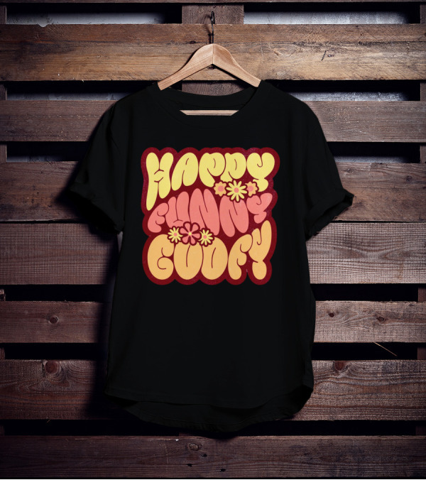 Happy Funny Goofy Retro Flower Power T-Shirt