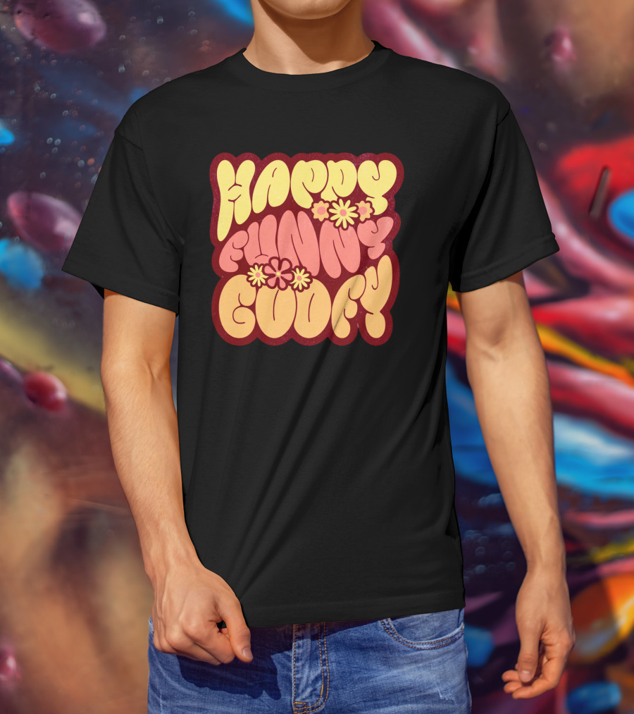 Happy Funny Goofy Retro Flower Power T-Shirt