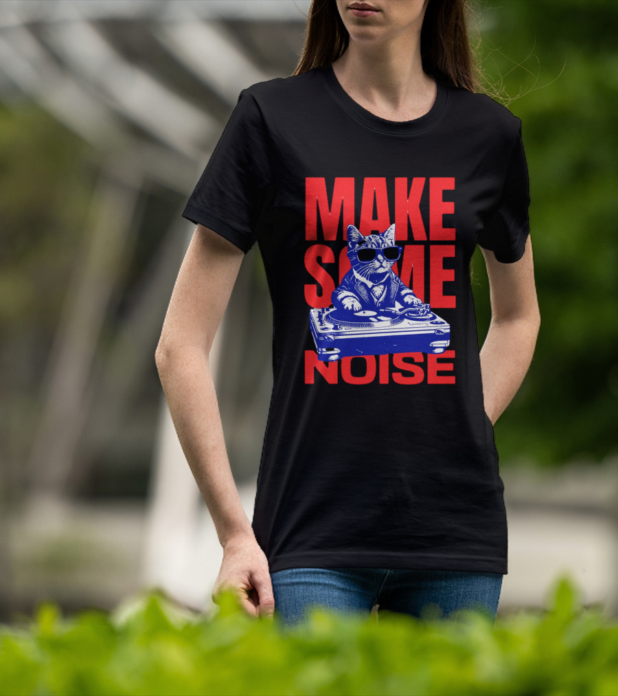 Cat DJ Turntable Make Some Noise T-Shirt