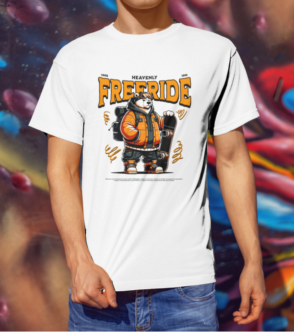 HEAVENLY FREERIDE Polar Bear Snowboard 1968 1995 T-Shirt
