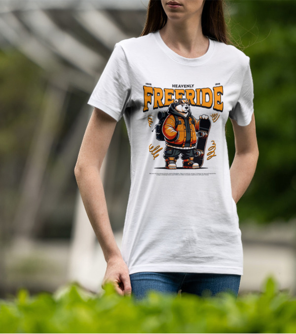 HEAVENLY FREERIDE Polar Bear Snowboard 1968 1995 T-Shirt