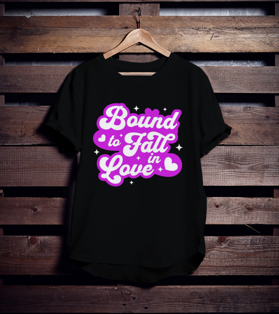 Bound To Fall In Love Purple Heart Stars T-Shirt