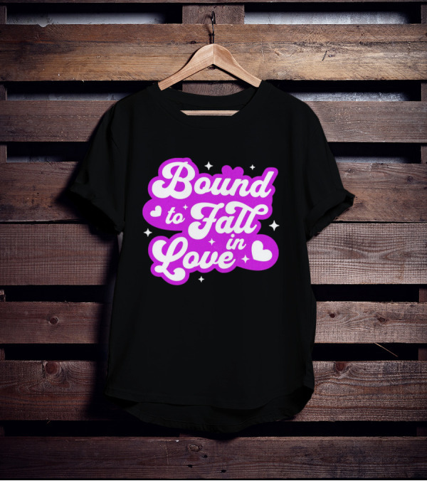 Bound To Fall In Love Purple Heart Stars T-Shirt
