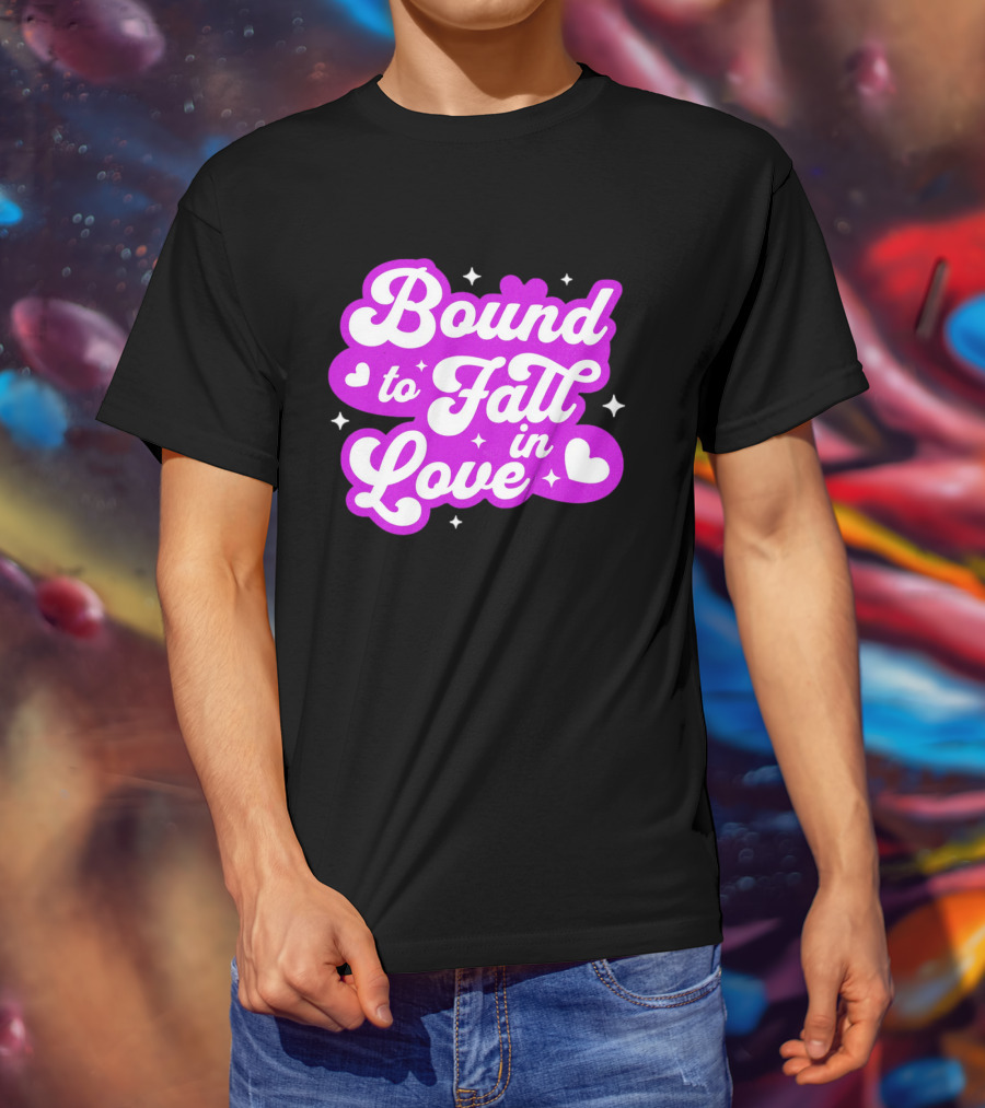 Bound To Fall In Love Purple Heart Stars T-Shirt