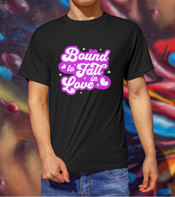 Bound To Fall In Love Purple Heart Stars T-Shirt