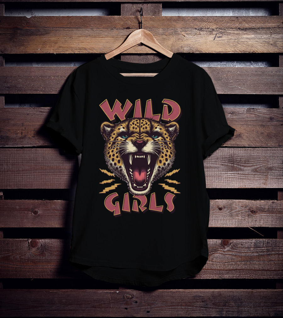 Wild Cheetah Head Roaring Girls T-Shirt