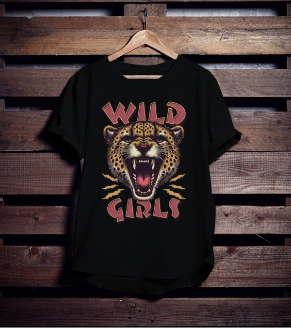 Wild Cheetah Head Roaring Girls T-Shirt