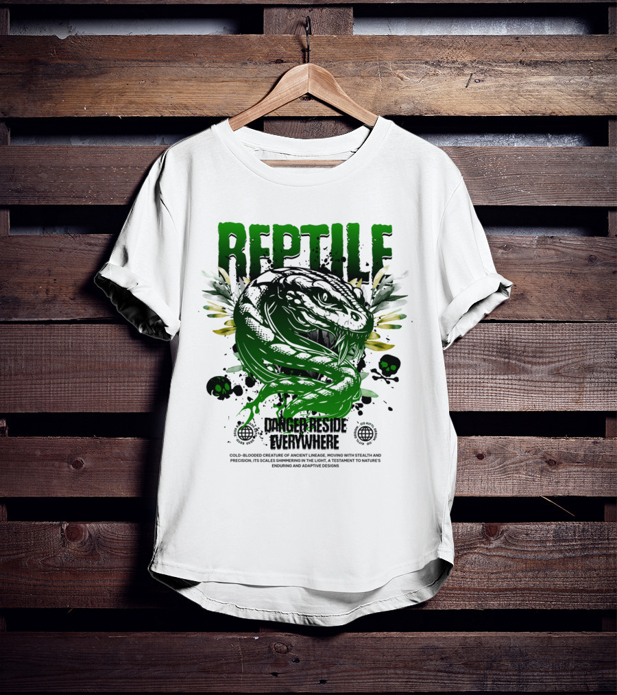 Reptile Danger Reside Everywhere Stealth Creature Of Ancient Lineage T-Shirt
