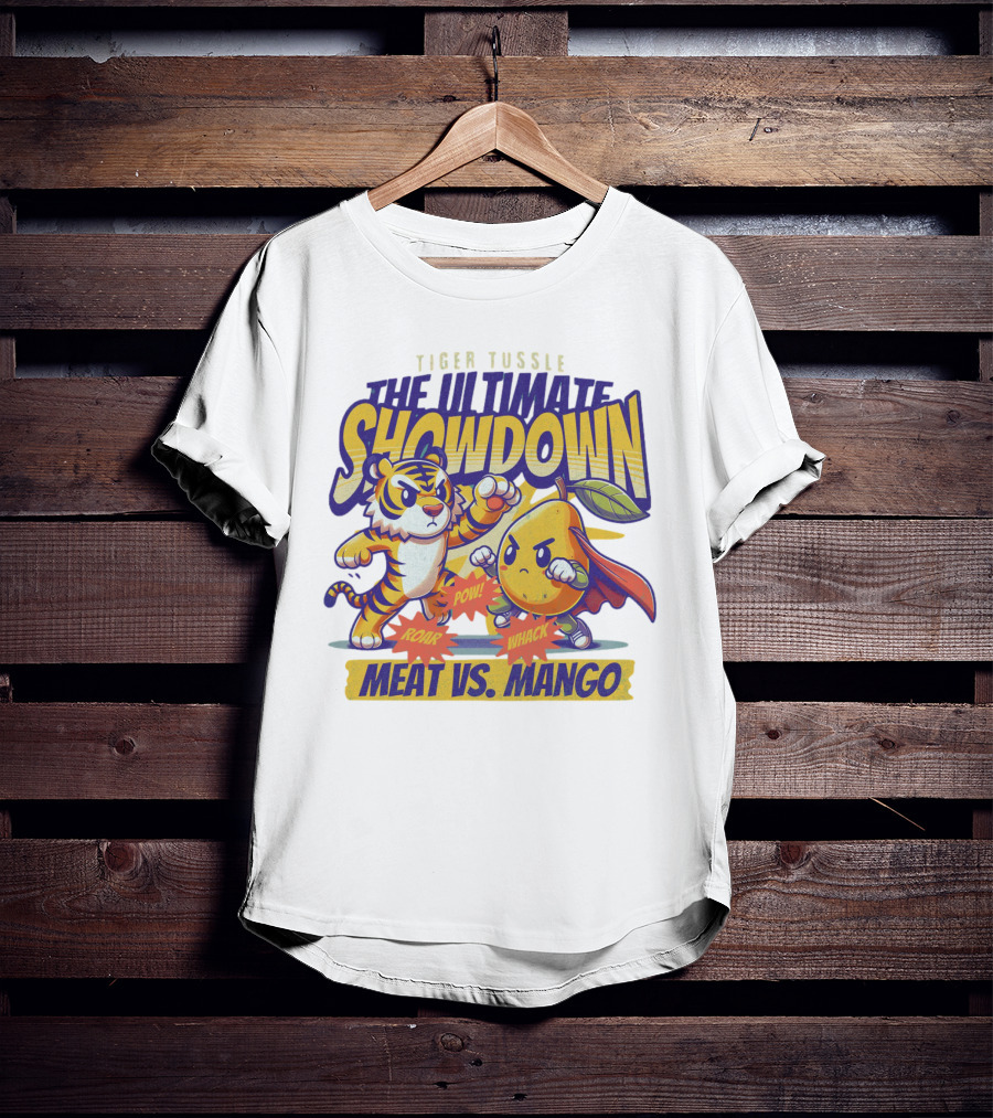 Tiger Tussle The Ultimate Showdown Meat Vs. Mango T-Shirt