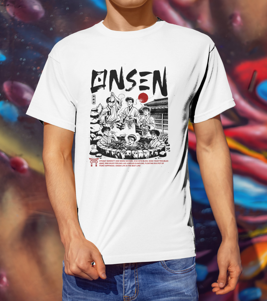 Onsen Hot Spring Soak Pure Happiness Anime T-Shirt
