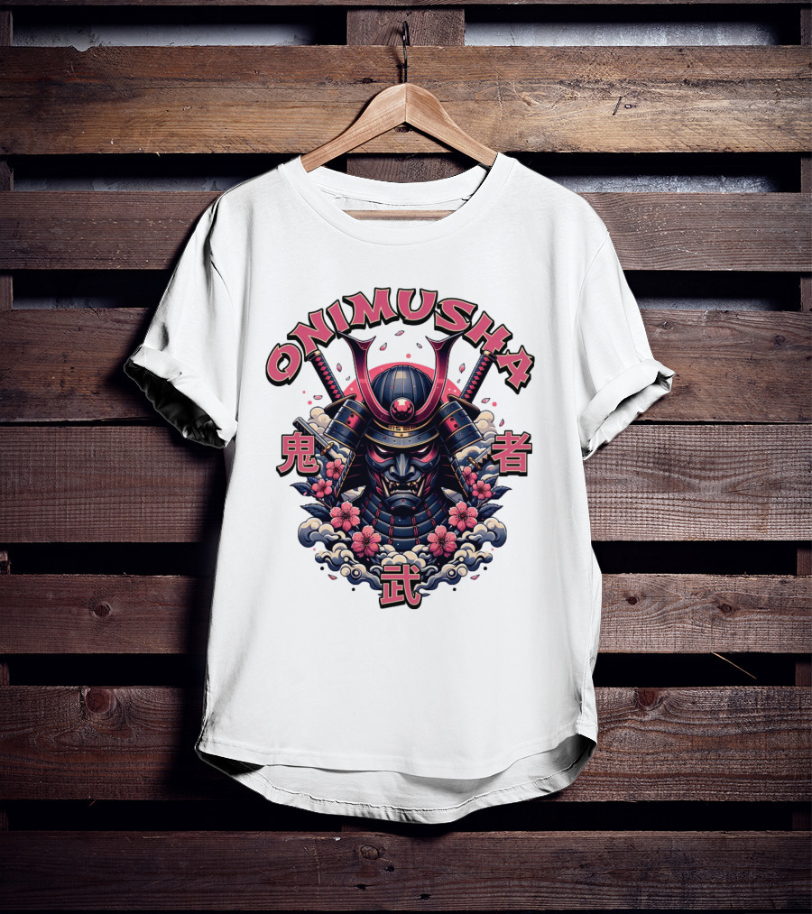 Onimusha Samurai Demon Warrior Flower Clouds T-Shirt