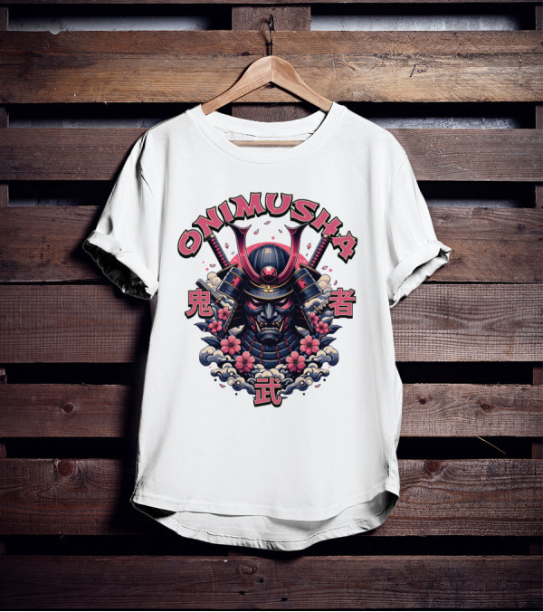 Onimusha Samurai Demon Warrior Flower Clouds T-Shirt