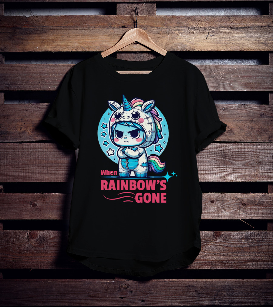 When Rainbow's Gone Angry Unicorn Stars T-Shirt