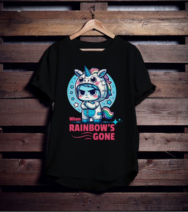 When Rainbow's Gone Angry Unicorn Stars T-Shirt