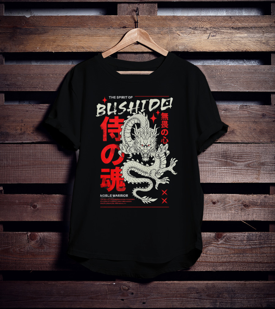 THE SPIRIT OF BUSHIDO NOBLE WARRIOR DRAGON T-Shirt