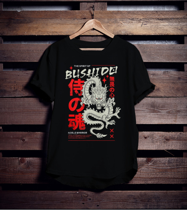 THE SPIRIT OF BUSHIDO NOBLE WARRIOR DRAGON T-Shirt