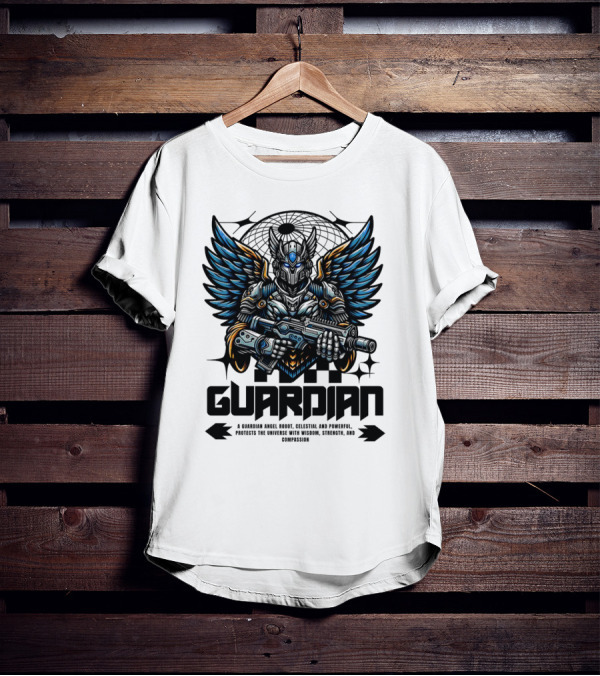 Guardian Angel Robot Celestial And Powerful Protects The Universe With Wisdom Strength And Compassion T-Shirt