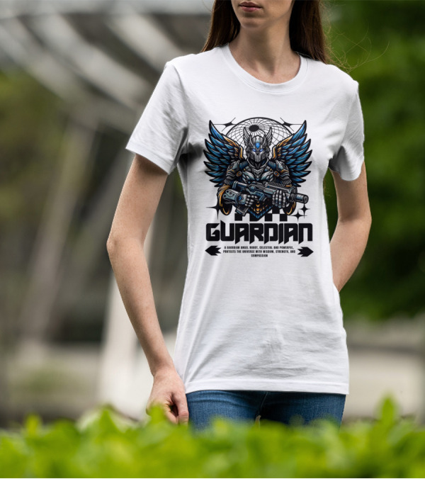 Guardian Angel Robot Celestial And Powerful Protects The Universe With Wisdom Strength And Compassion T-Shirt