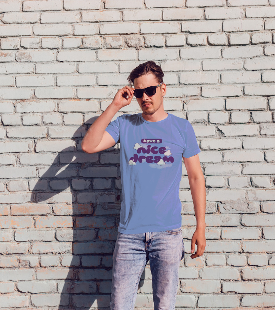 Have A Nice Dream Cloudy Purple Text T-Shirt