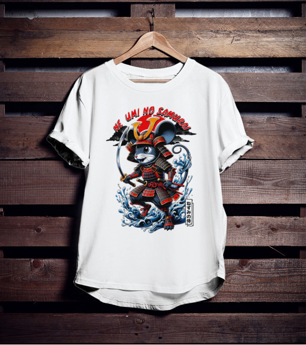 Ne Umi No Samurai Mouse Samurai Cute T-Shirt