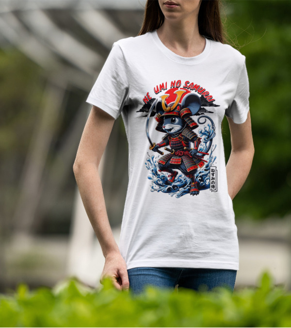 Ne Umi No Samurai Mouse Samurai Cute T-Shirt