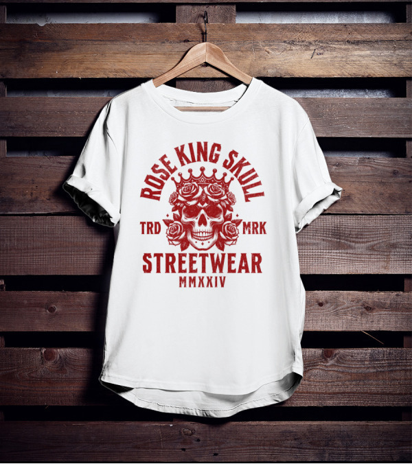 Rose King Skull TRD MRK Streetwear MMXXIV T-Shirt