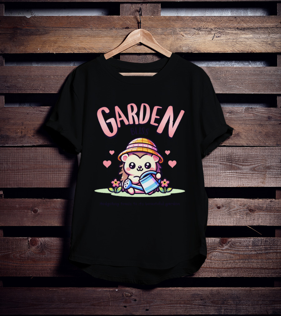Garden Bliss Hedgehog Tends To Its Beautiful Garden T-Shirt